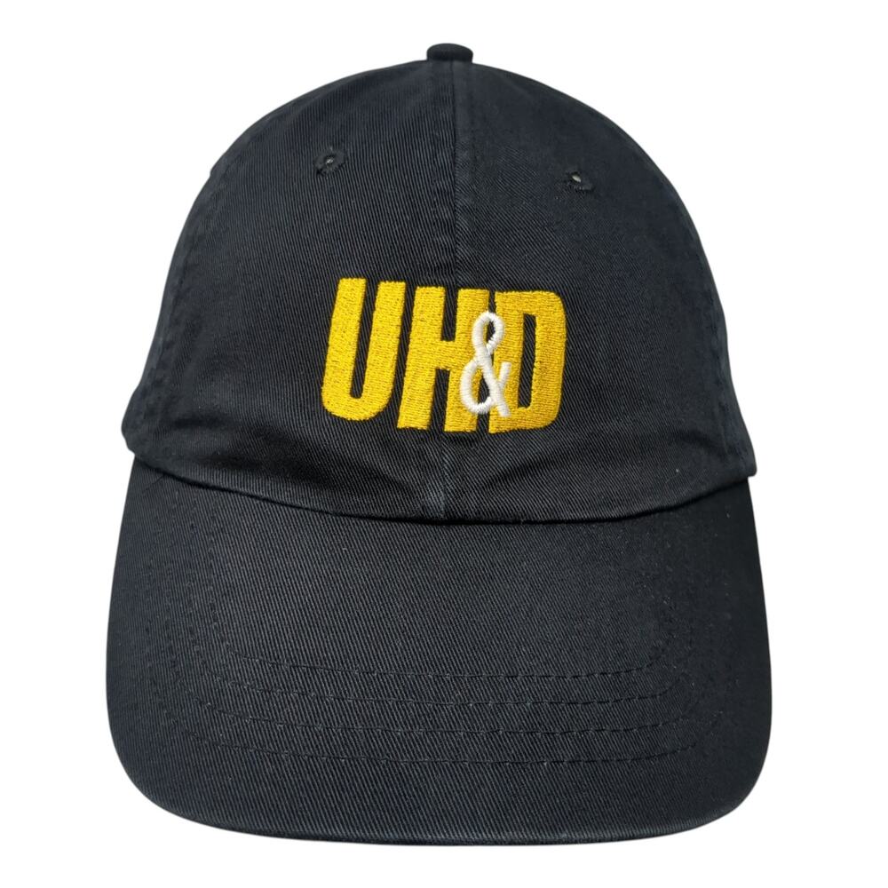 UH&D Strapback Baseball Cap Black One Size Embroidered Classic Cut Ultra Club